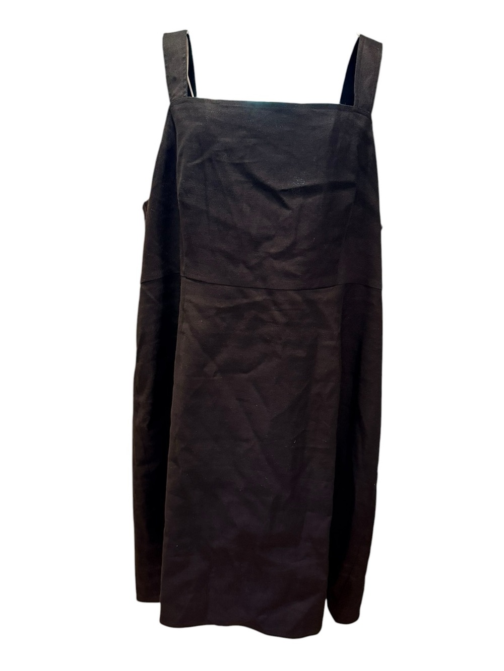 J.Crew Maxi Shift Dress Linen Black Square Neck Plus 20 NWT